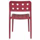 Lot de 4 Chaises Serra Woody Fauteuils de Table Polypropylène Rouge Assises de Repas Extérieures 45,5x53x80cm