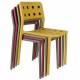 Lot de 4 Chaises Serra Woody Fauteuils de Table Polypropylène Rouge Assises de Repas Extérieures 45,5x53x80cm