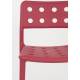 Lot de 4 Chaises Serra Woody Fauteuils de Table Polypropylène Rouge Assises de Repas Extérieures 45,5x53x80cm