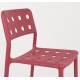 Lot de 4 Chaises Serra Woody Fauteuils de Table Polypropylène Rouge Assises de Repas Extérieures 45,5x53x80cm