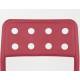 Lot de 4 Chaises Serra Woody Fauteuils de Table Polypropylène Rouge Assises de Repas Extérieures 45,5x53x80cm