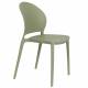 Lot de 4 Chaises Sjoerd Woody Assises de Table Polypropylène Vert Mobilier Extérieur Empilable 45x52x82cm