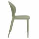 Lot de 4 Chaises Sjoerd Woody Assises de Table Polypropylène Vert Mobilier Extérieur Empilable 45x52x82cm