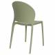 Lot de 4 Chaises Sjoerd Woody Assises de Table Polypropylène Vert Mobilier Extérieur Empilable 45x52x82cm