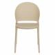 Lot de 4 Chaises Sjoerd Woody Assises de Table Polypropylène Beige Mobilier Extérieur Empilable 45x52x82cm
