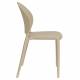 Lot de 4 Chaises Sjoerd Woody Assises de Table Polypropylène Beige Mobilier Extérieur Empilable 45x52x82cm