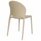 Lot de 4 Chaises Sjoerd Woody Assises de Table Polypropylène Beige Mobilier Extérieur Empilable 45x52x82cm