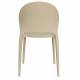 Lot de 4 Chaises Sjoerd Woody Assises de Table Polypropylène Beige Mobilier Extérieur Empilable 45x52x82cm