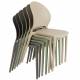 Lot de 4 Chaises Sjoerd Woody Assises de Table Polypropylène Beige Mobilier Extérieur Empilable 45x52x82cm