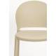 Lot de 4 Chaises Sjoerd Woody Assises de Table Polypropylène Beige Mobilier Extérieur Empilable 45x52x82cm