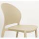 Lot de 4 Chaises Sjoerd Woody Assises de Table Polypropylène Beige Mobilier Extérieur Empilable 45x52x82cm
