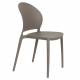 Lot de 4 Chaises Sjoerd Woody Assises de Table Polypropylène Gris Mobilier Extérieur Empilable 45x52x82cm