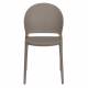 Lot de 4 Chaises Sjoerd Woody Assises de Table Polypropylène Gris Mobilier Extérieur Empilable 45x52x82cm