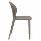 Lot de 4 Chaises Sjoerd Woody Assises de Table Polypropylène Gris Mobilier Extérieur Empilable 45x52x82cm