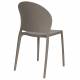 Lot de 4 Chaises Sjoerd Woody Assises de Table Polypropylène Gris Mobilier Extérieur Empilable 45x52x82cm