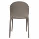 Lot de 4 Chaises Sjoerd Woody Assises de Table Polypropylène Gris Mobilier Extérieur Empilable 45x52x82cm