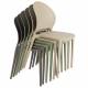Lot de 4 Chaises Sjoerd Woody Assises de Table Polypropylène Gris Mobilier Extérieur Empilable 45x52x82cm