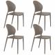 Lot de 4 Chaises Sjoerd Woody Assises de Table Polypropylène Gris Mobilier Extérieur Empilable 45x52x82cm