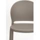 Lot de 4 Chaises Sjoerd Woody Assises de Table Polypropylène Gris Mobilier Extérieur Empilable 45x52x82cm