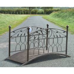 Superbe Pont Fonctionnel et Décoratif Passerelle de Jardin Ruisseau Court d'Eau en Acier Marron 85x92x185cm
