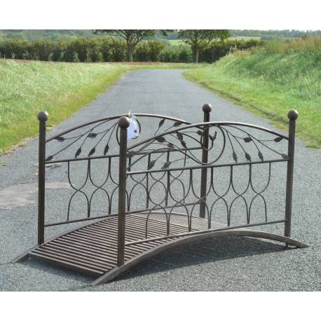 Superbe Pont Fonctionnel et Décoratif Passerelle de Jardin Ruisseau Court d'Eau en Acier Blanc 85x92x185cm