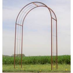 Arche Simple de Jardin Passage en Acier Brut Oxydé Arche à Rosiers Tuteur à Plante 40x140x236cm