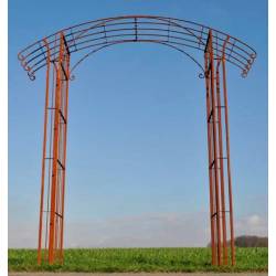 Arche Blois Structure en Acier Oxydé Brut Support à Grimpants Produit Technique de Jardin 50x225x236cm