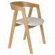 Lot de 2 Fauteuils Mads Zuiver Duo d'Assises en Bois et Tissu Blanc Sièges de Table 49x50x72cm