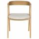 Lot de 2 Fauteuils Mads Zuiver Duo d'Assises en Bois et Tissu Blanc Sièges de Table 49x50x72cm