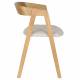 Lot de 2 Fauteuils Mads Zuiver Duo d'Assises en Bois et Tissu Blanc Sièges de Table 49x50x72cm