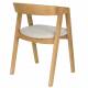 Lot de 2 Fauteuils Mads Zuiver Duo d'Assises en Bois et Tissu Blanc Sièges de Table 49x50x72cm