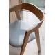 Lot de 2 Fauteuils Mads Zuiver Duo d'Assises en Bois et Tissu Blanc Sièges de Table 49x50x72cm