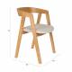 Lot de 2 Fauteuils Mads Zuiver Duo d'Assises en Bois et Tissu Blanc Sièges de Table 49x50x72cm