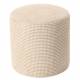 Pouf Livia Athezza Assise Ronde Tissu Ecru Bi-colore Siège d'Appoint 40x40x40cm