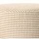 Pouf Livia Athezza Assise Ronde Tissu Ecru Bi-colore Siège d'Appoint 40x40x40cm