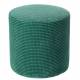 Pouf Livia Athezza Assise Ronde Tissu Turquoise Bi-colore Siège d'Appoint 40x40x40cm