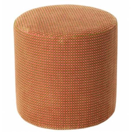 Pouf Livia Athezza Assise Ronde Tissu Nude Bi-colore Siège d'Appoint 40x40x40cm