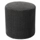 Pouf Livia Athezza Assise Ronde Tissu Anthracite Bi-colore Siège d'Appoint 40x40x40cm