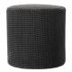 Pouf Livia Athezza Assise Ronde Tissu Anthracite Bi-colore Siège d'Appoint 40x40x40cm