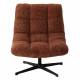 Fauteuil Montclar Athezza Siège en Acier et Tissu Fox Assise Pivotante Lounge Esprit Rétro 76x89x93cm