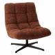Fauteuil Montclar Athezza Siège en Acier et Tissu Fox Assise Pivotante Lounge Esprit Rétro 76x89x93cm