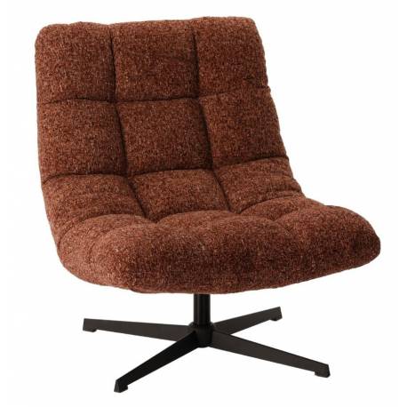 Fauteuil Montclar Athezza Siège en Acier et Tissu Fox Assise Pivotante Lounge Esprit Rétro 76x89x93cm