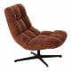 Fauteuil Montclar Athezza Siège en Acier et Tissu Fox Assise Pivotante Lounge Esprit Rétro 76x89x93cm
