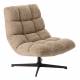 Fauteuil Montclar Athezza Siège en Acier et Tissu Beige Assise Pivotante Lounge Esprit Rétro 76x89x93cm