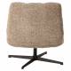 Fauteuil Montclar Athezza Siège en Acier et Tissu Beige Assise Pivotante Lounge Esprit Rétro 76x89x93cm