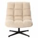 Fauteuil Montclar Athezza Siège en Acier et Tissu Ecru Assise Pivotante Lounge Esprit Rétro 76x89x93cm