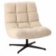 Fauteuil Montclar Athezza Siège en Acier et Tissu Ecru Assise Pivotante Lounge Esprit Rétro 76x89x93cm