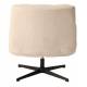 Fauteuil Montclar Athezza Siège en Acier et Tissu Ecru Assise Pivotante Lounge Esprit Rétro 76x89x93cm