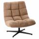 Fauteuil Montclar Athezza Siège en Acier et Tissu Weimar Assise Pivotante Lounge Esprit Rétro 76x89x93cm