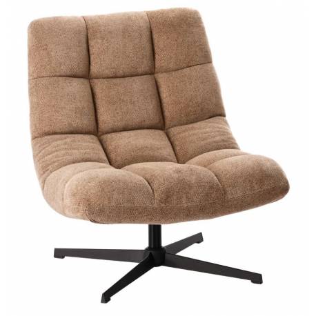 Fauteuil Montclar Athezza Siège en Acier et Tissu Weimar Assise Pivotante Lounge Esprit Rétro 76x89x93cm